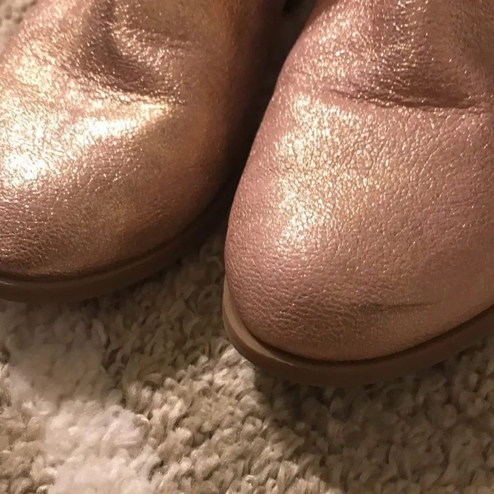 Cat & Jack Pink and Gold Shimmered Booties